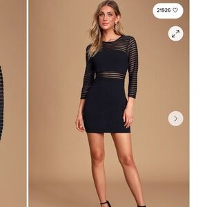 NEW WITH TAGS Lulu's Perfect Mesh Black Bodycon Dress